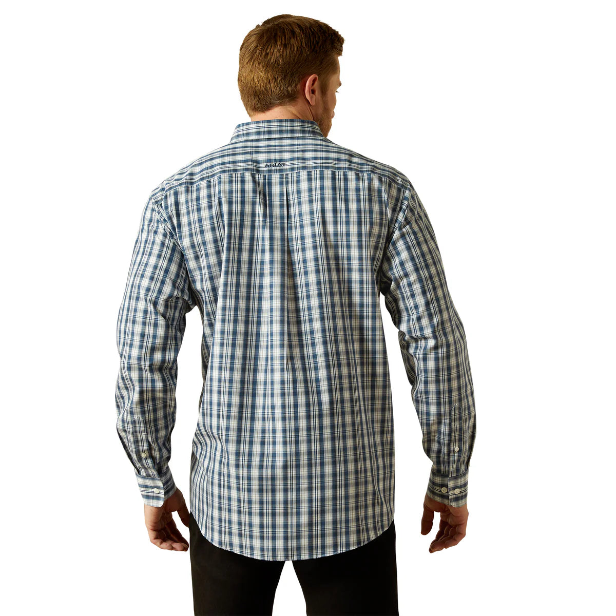 Ariat Mns Wrinkle Free Dargan LS Shirt Navy | Country Clothing - Mens Shirt | Saddleworld Ipswich
