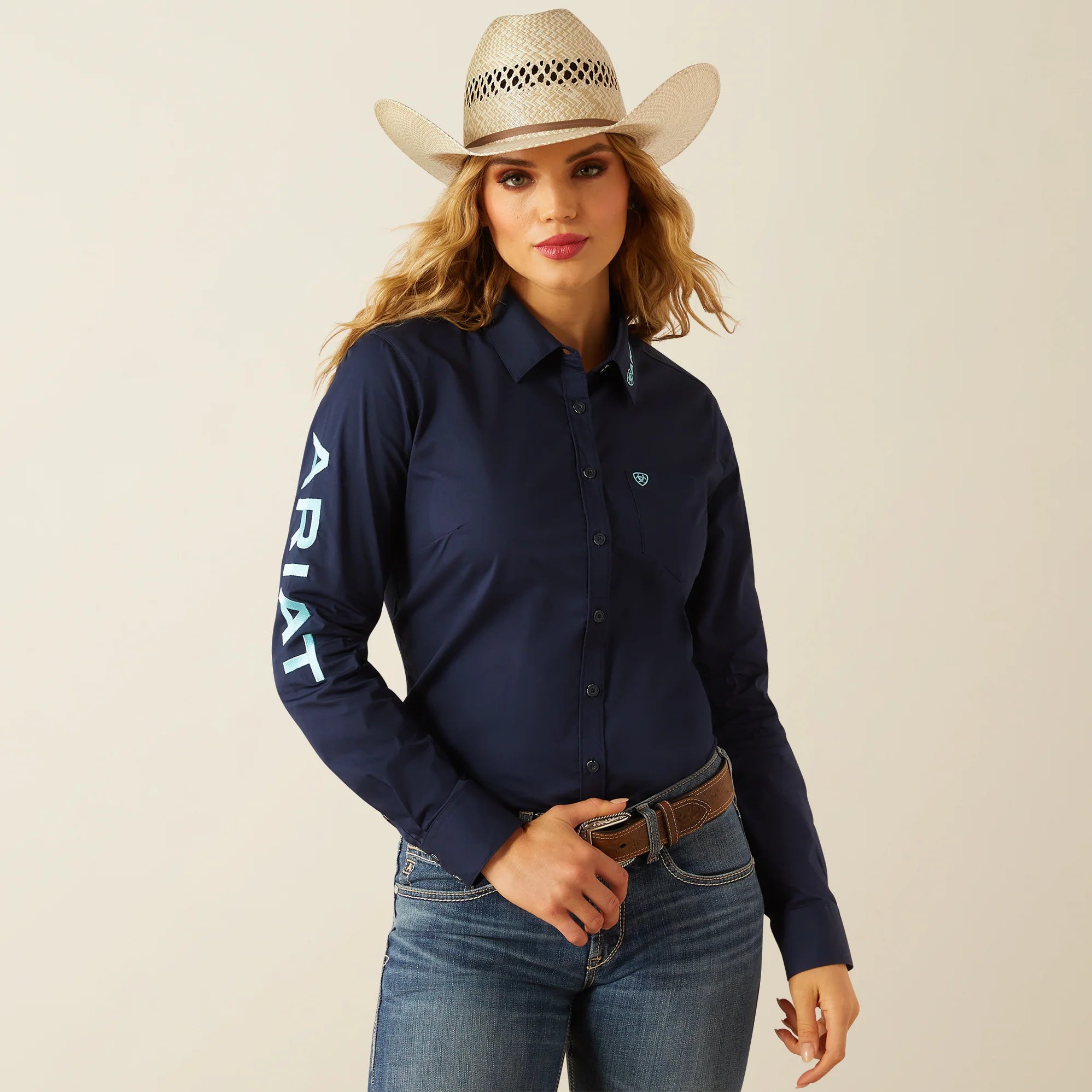 Ariat WMs Wrinkle Resistant Kirby LS Shirt Black Iris | Country Clothing - Ladies Shirt | Saddleworld Ipswich