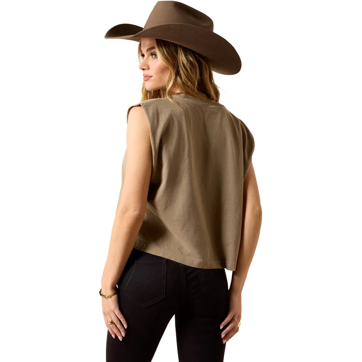 Ariat Wms Bandana Rider Muscle Tank Faded Brown | Country Clothing - Ladies T SHirt | Saddleworld Ipswich