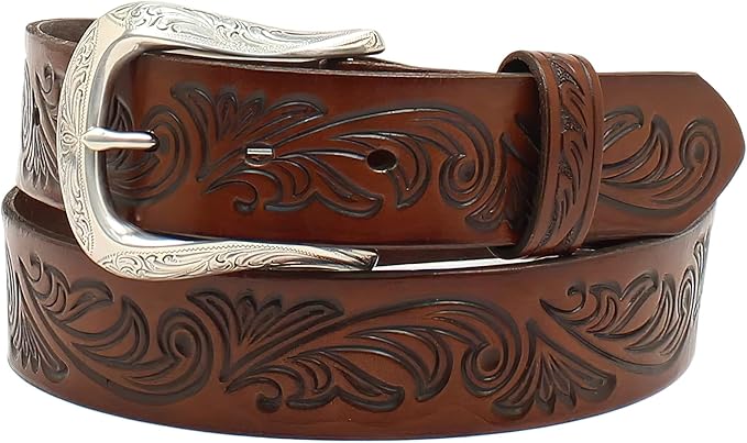 Ariat Wms Belt Floral Embossed Brown | Country Clothing - belts | Saddleworld Ipswich