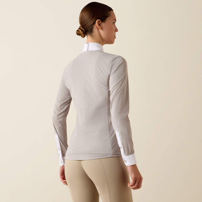 Ariat Wms Breathe LS Show Shirt Show Grey | Rider Wear - Shirts | Saddleworld Ipswich