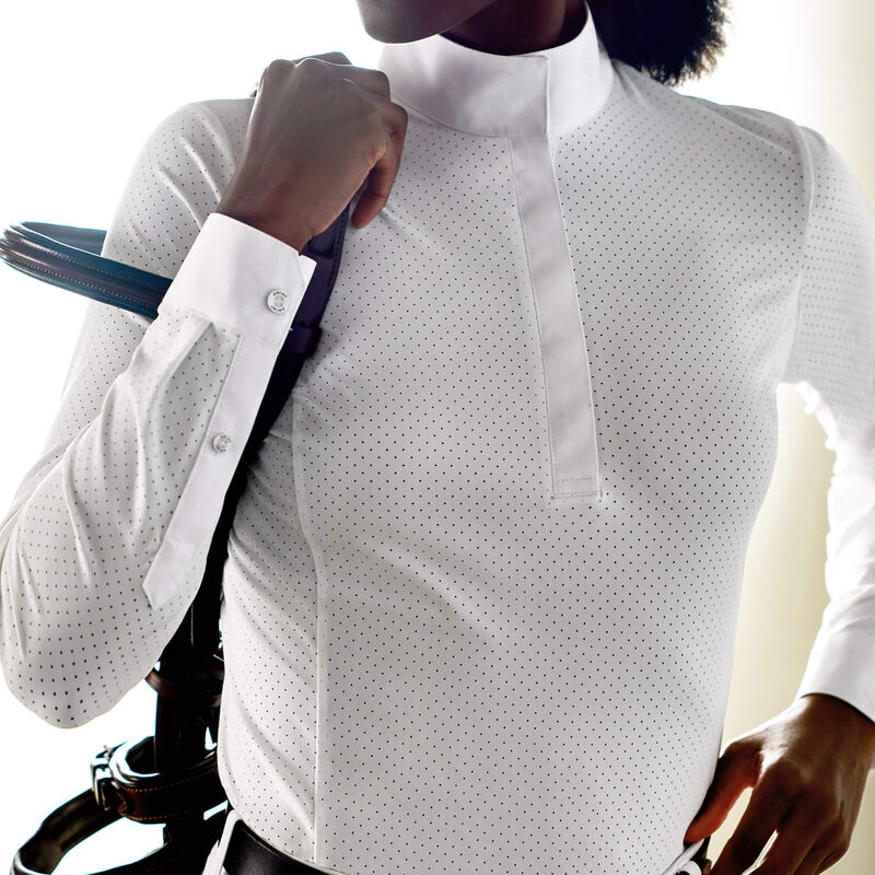 Ariat Wms Breathe LS Show Shirt White | Rider Wear - Shirt | Saddleworld Ipswich