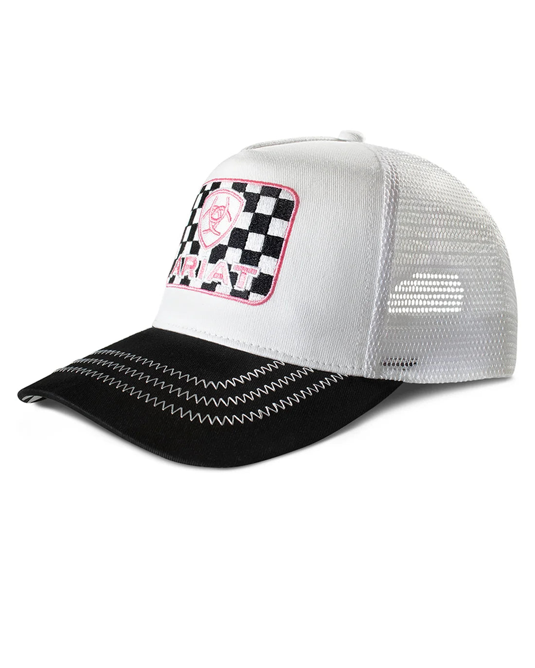 Ariat Wms Check Patch Trucker Cap White | Country Clothing - Caps | Saddleworld Ipswich