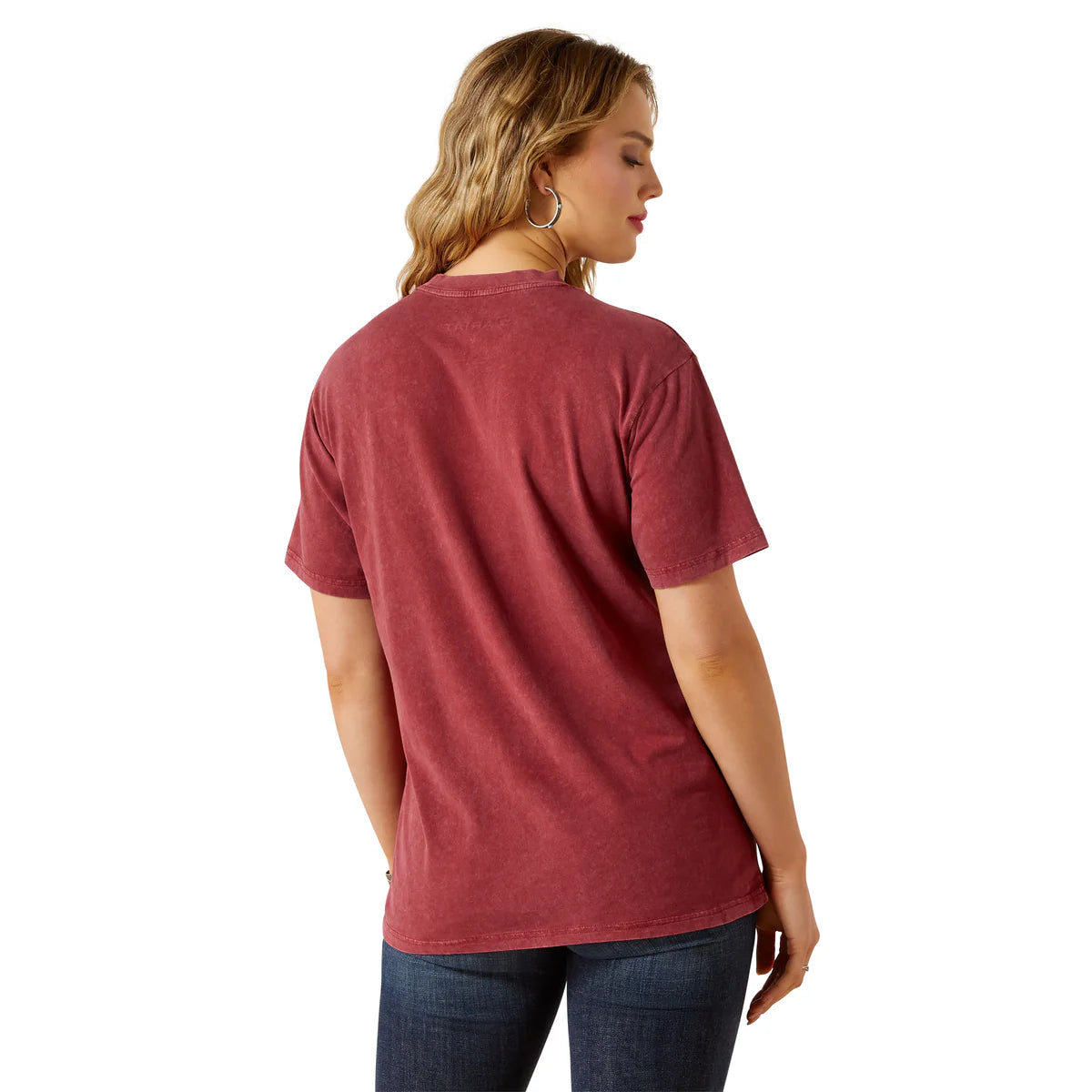 Ariat Wms Denim and Supply SS Tee Cabernet | Country Clothing - Ladies T Shirt | Saddleworld Ipswich