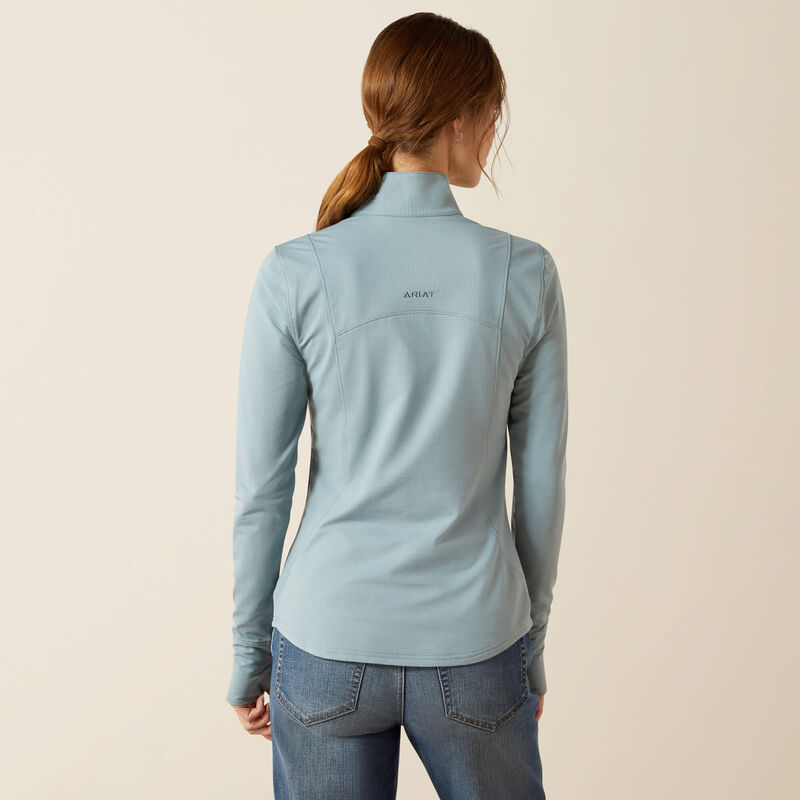 Ariat Wms Gridwork 2.0 LS 1/4 Zip Lead | Rider Wear - Shirts | Saddleworld Ipswich