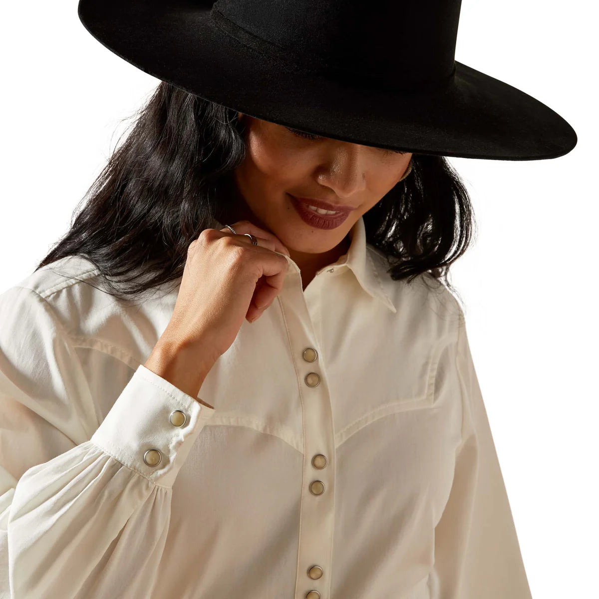 Ariat Wms Jolie Snap LS Shirt White Alyssum | Country Clothing - Ladies Shirt | Saddleworld Ipswich