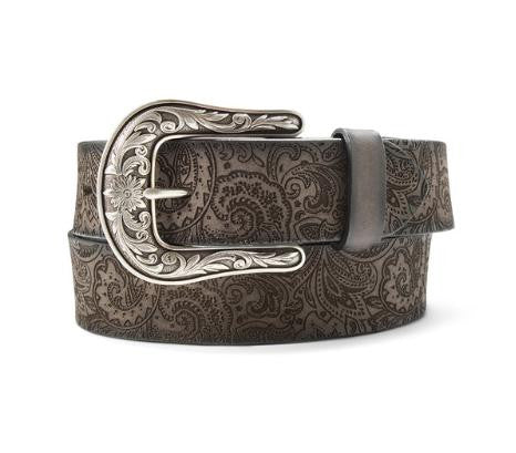 Ariat Wms Laser Cut Paisley Belt Black | Country Clothing - Belt | Saddleworld Ipswich
