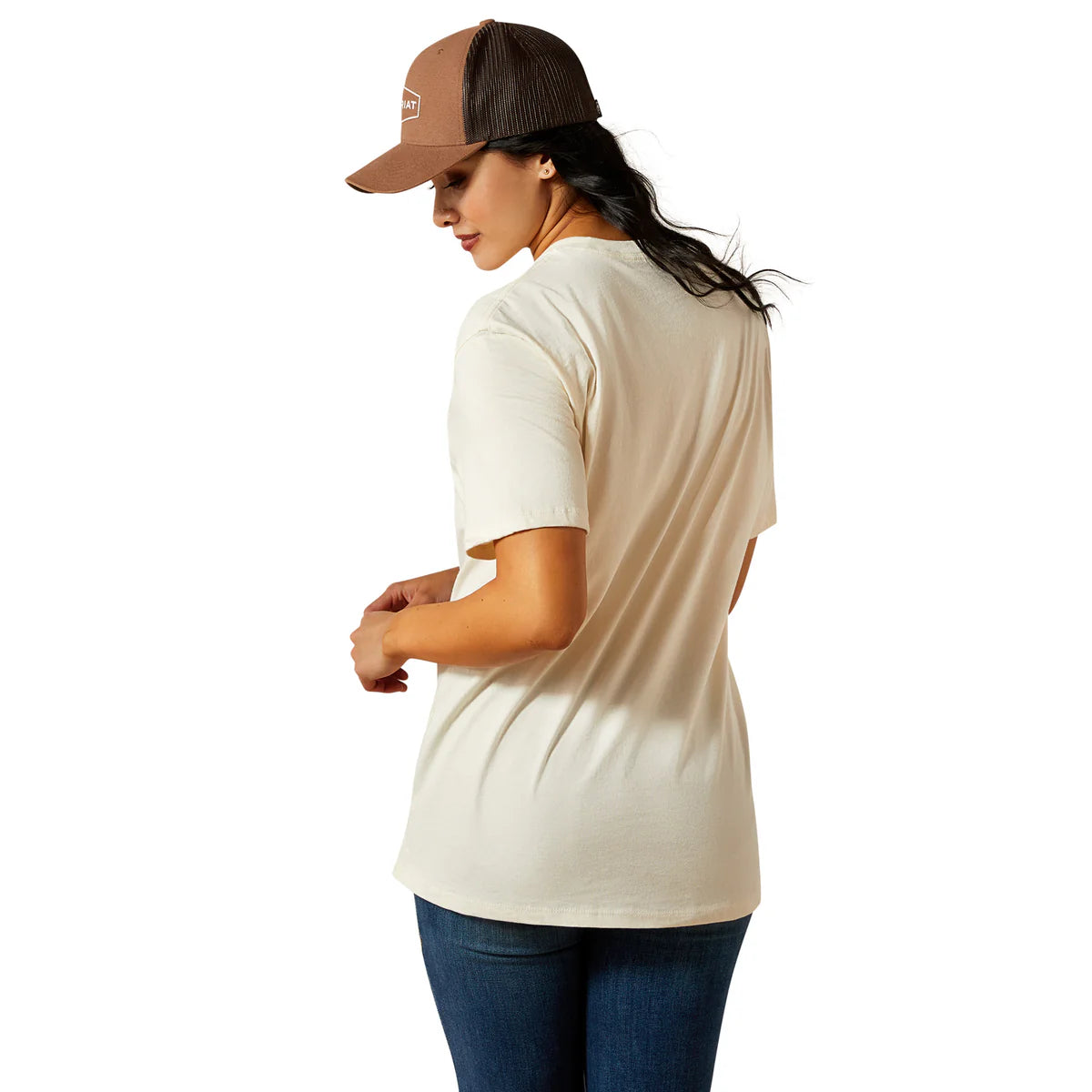 Ariat Wms Retro Block Poster SS Tee Natural