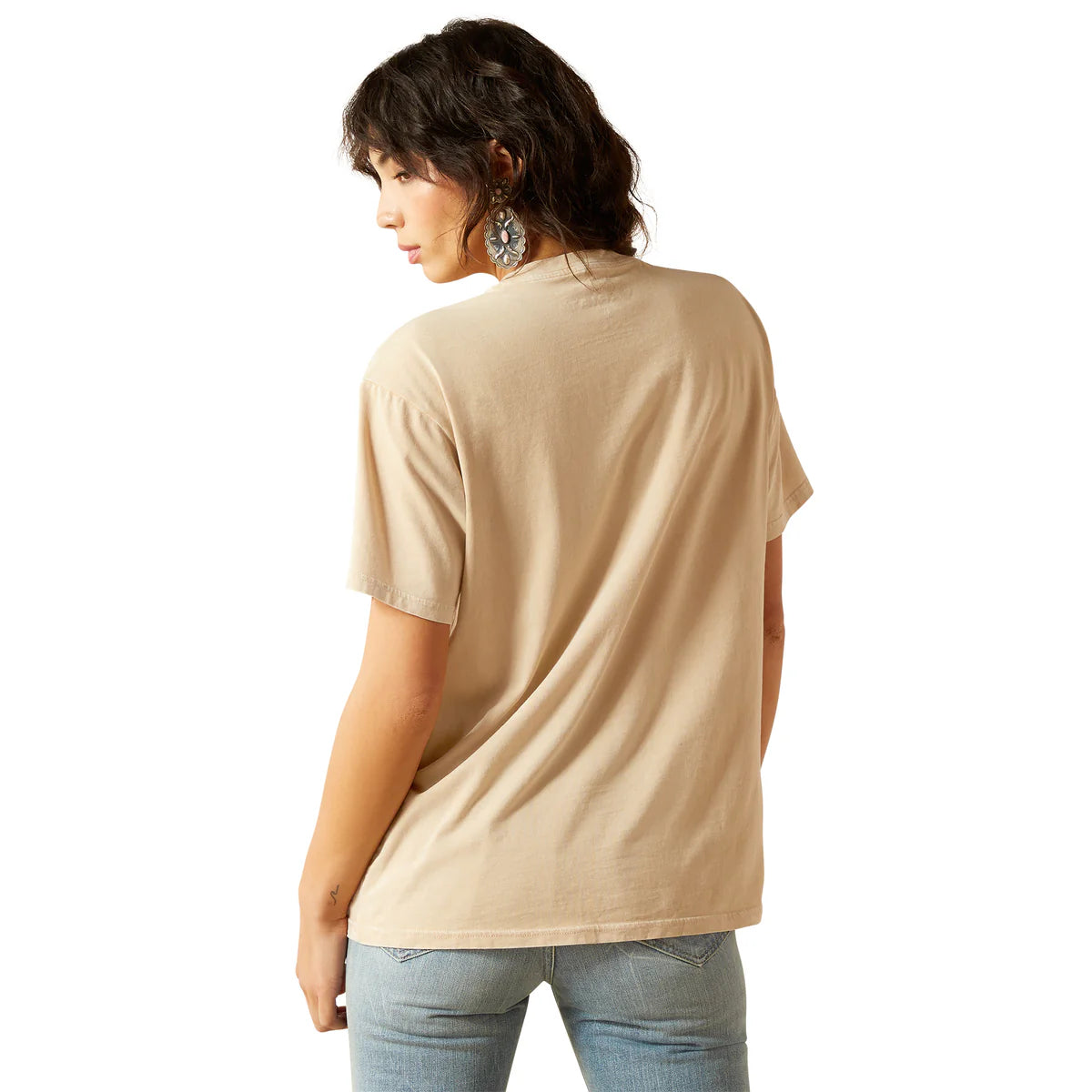 Ariat Wms Ride On SS Tee Oyster Gray Mineral Wash - EOFY Sale