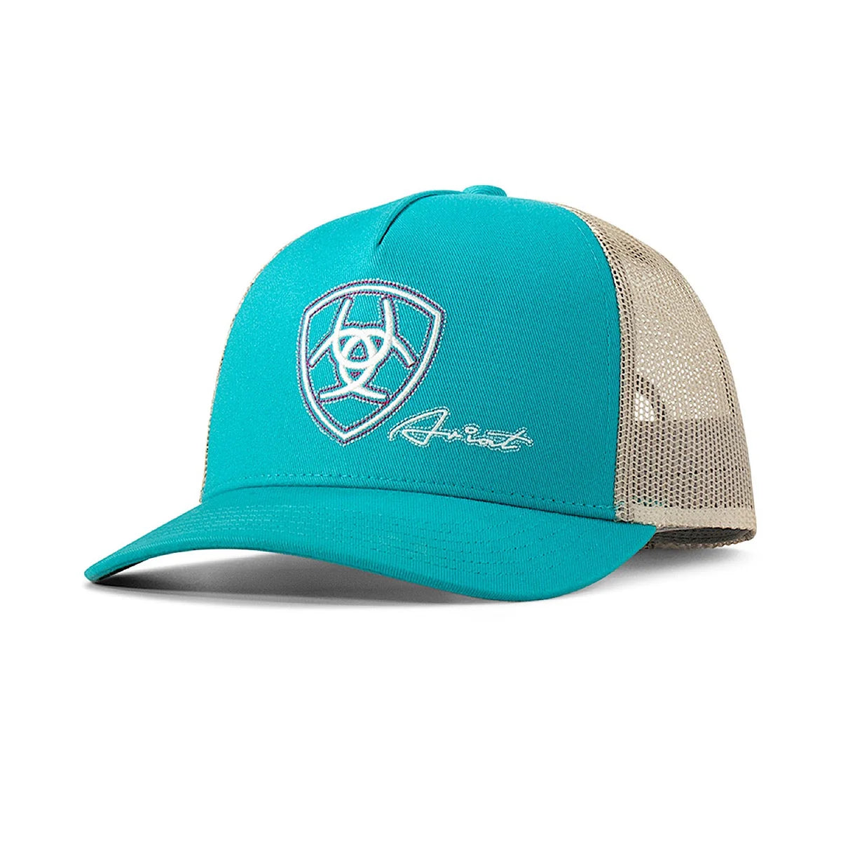 Ariat Wms Shield Logo Mesh Turquoise Snap Back Cap | Country Clothing - Caps | Saddleworld Ipswich