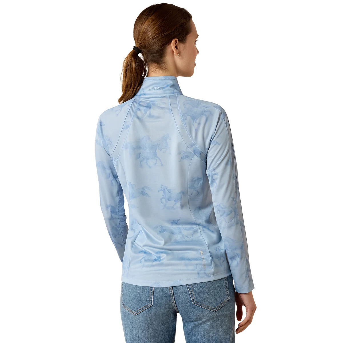Ariat Wms Sunstopper 3.0 1/4 Zip St Tropez Mirage Print | Rider Wear - Sunstopper | Saddleworld Ipswich