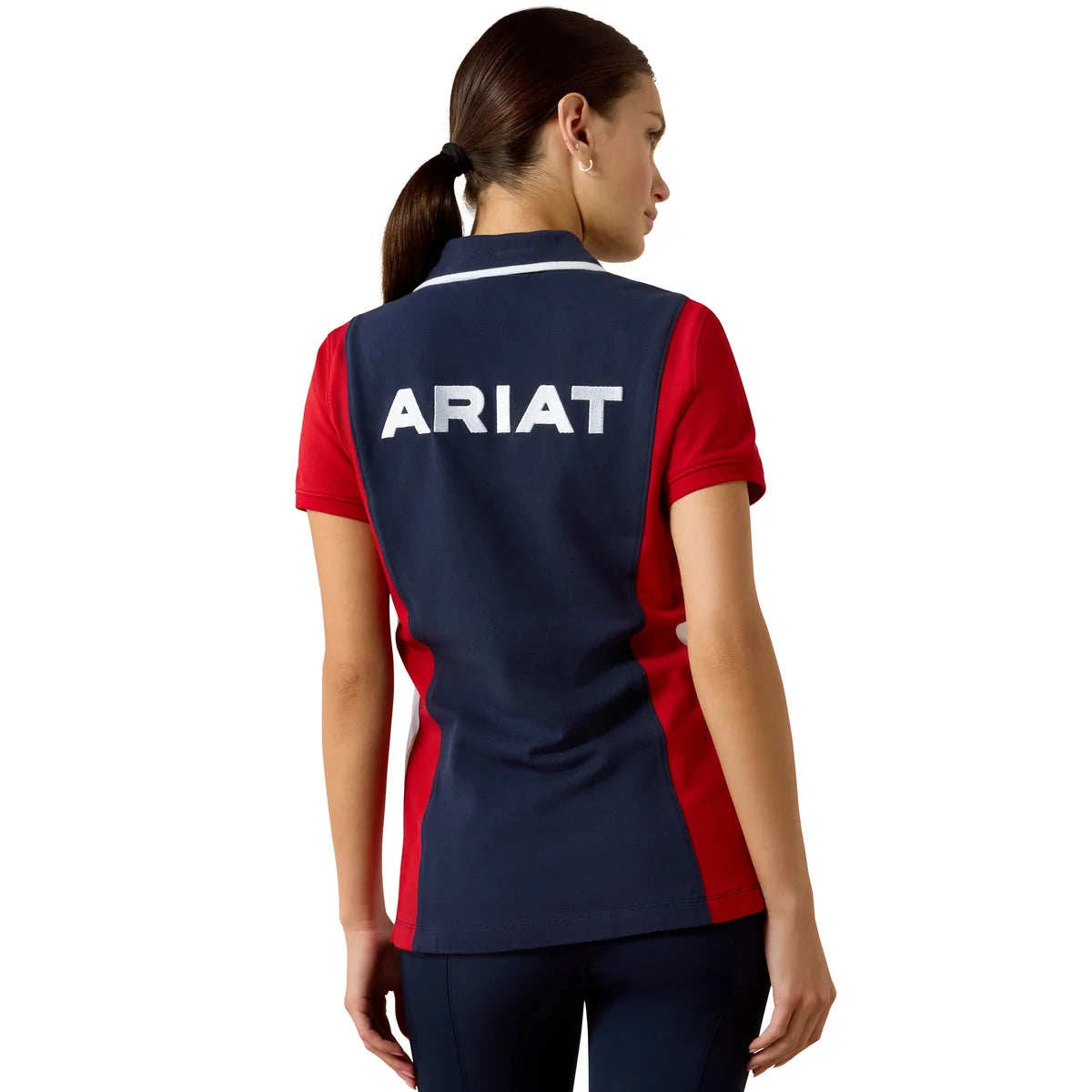 Ariat Wms Taryn SS Polo NavyT/Red | Country Clothing - Ladies Polo  Saddleworld Ipswich
