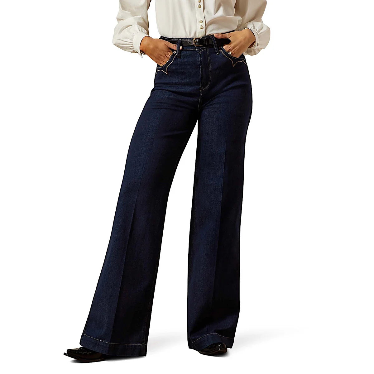 Ariat Wms Ultra High Rise Wide Leg Veronica Rinse | Country Clothing - Ladies Jeans | Saddleworld Ipswich