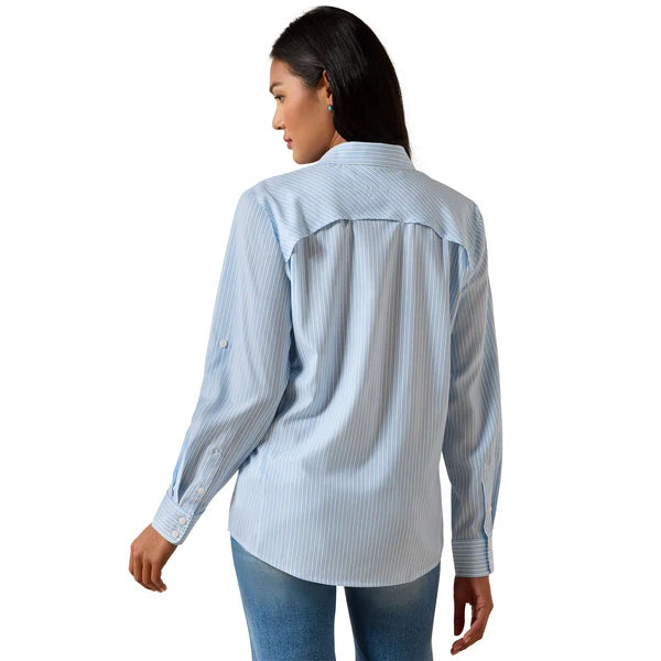Ariat Wms Venttek LS Shirt Nawtucket Breeze Railroad Stripe