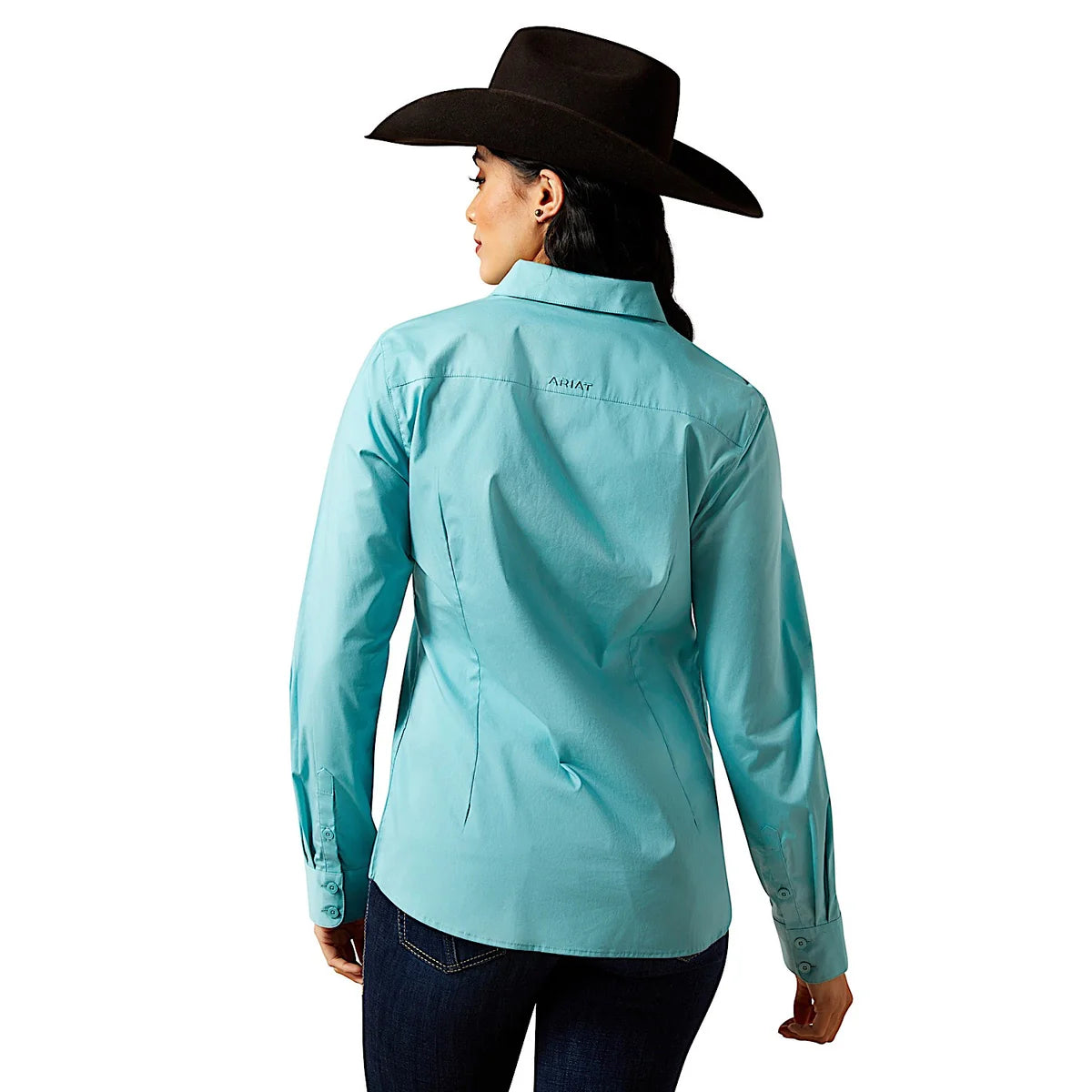 Ariat Wms Wrinkle Resistant Kirby LS Shirt Aqua Sea | Country Clothing - Ladies Shirt | Saddleworld Ipswich