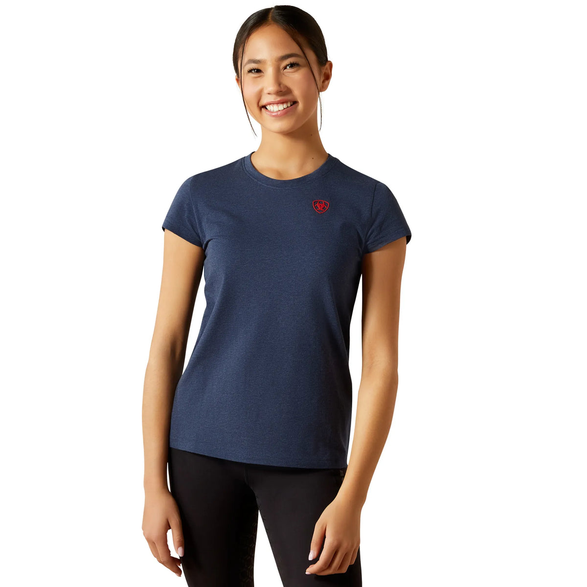 Ariat Yth BV Logo SS Tee Navy Heather | Country Clothing - Childrens CLothing | Saddleworld Ipswich