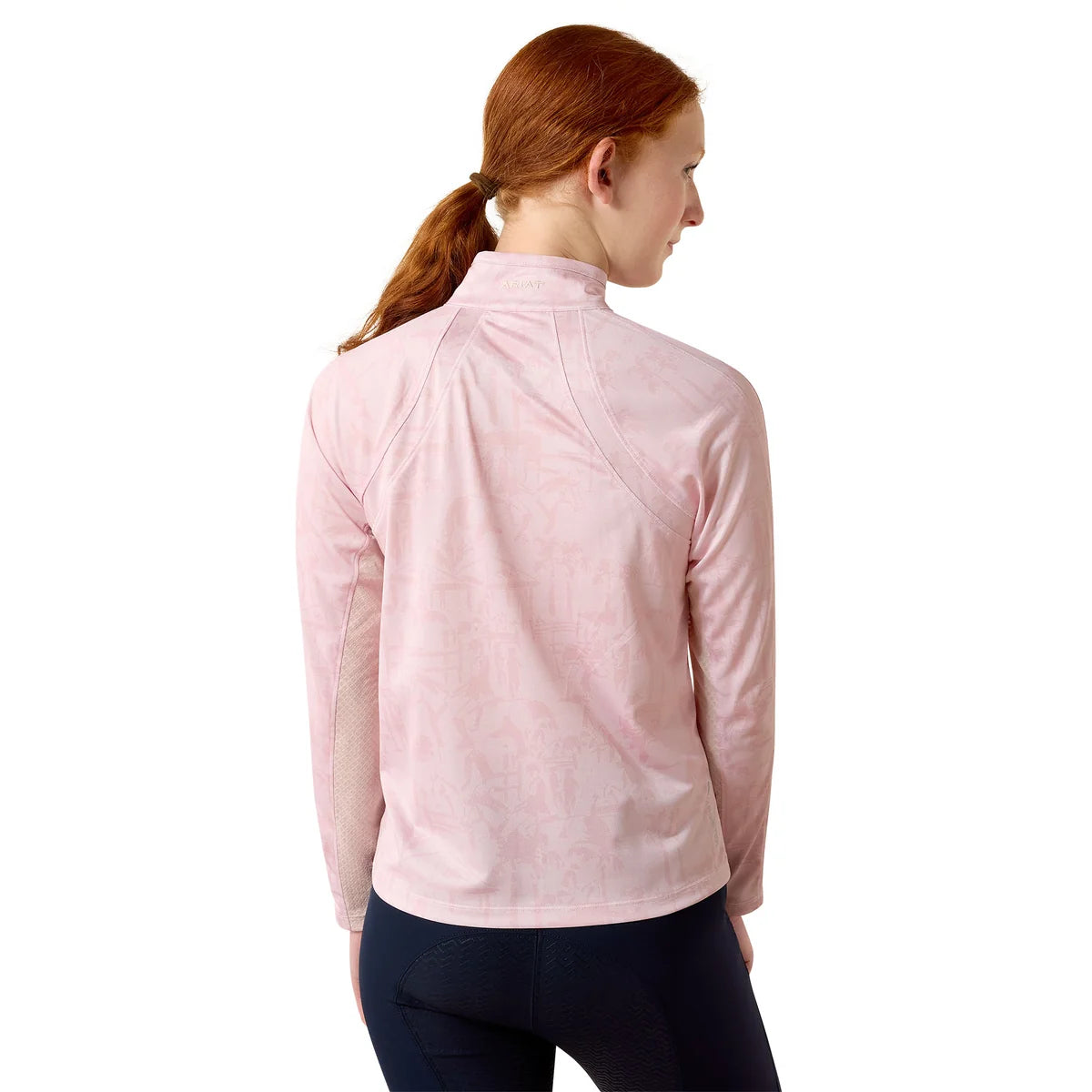 Ariat Yth Sunstopper 3.0 1/4 Zip Baselayer Sepia Horse Park Print
