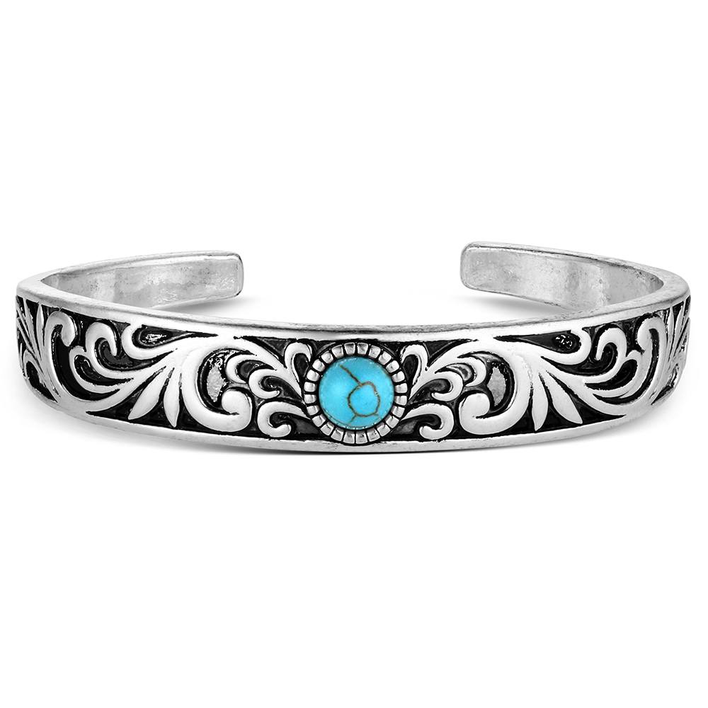 Attitude by Montana Silversmiths - Whispering Peaks Turquoise Cuff | Giftware - Jewellery | Saddleworld Ipswich