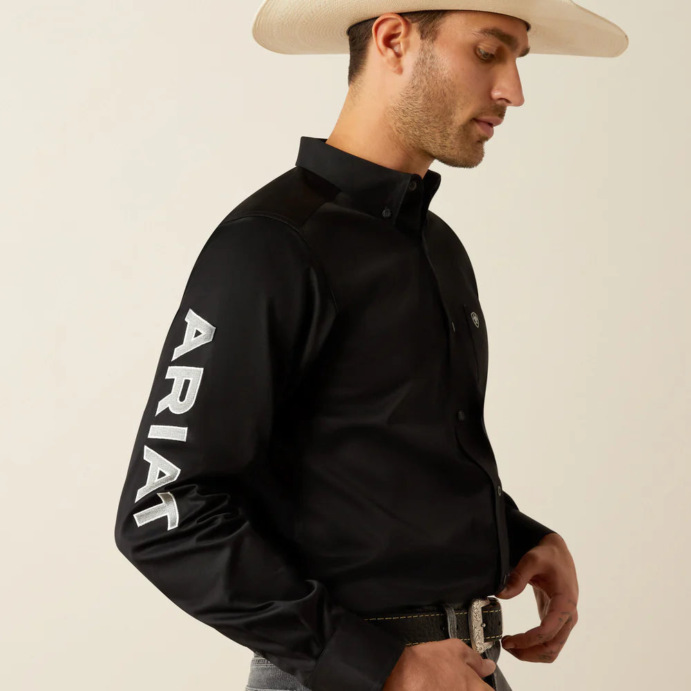 Ariat Mns Team Logo Twill Shirt Black/Grey - EOFY Sale