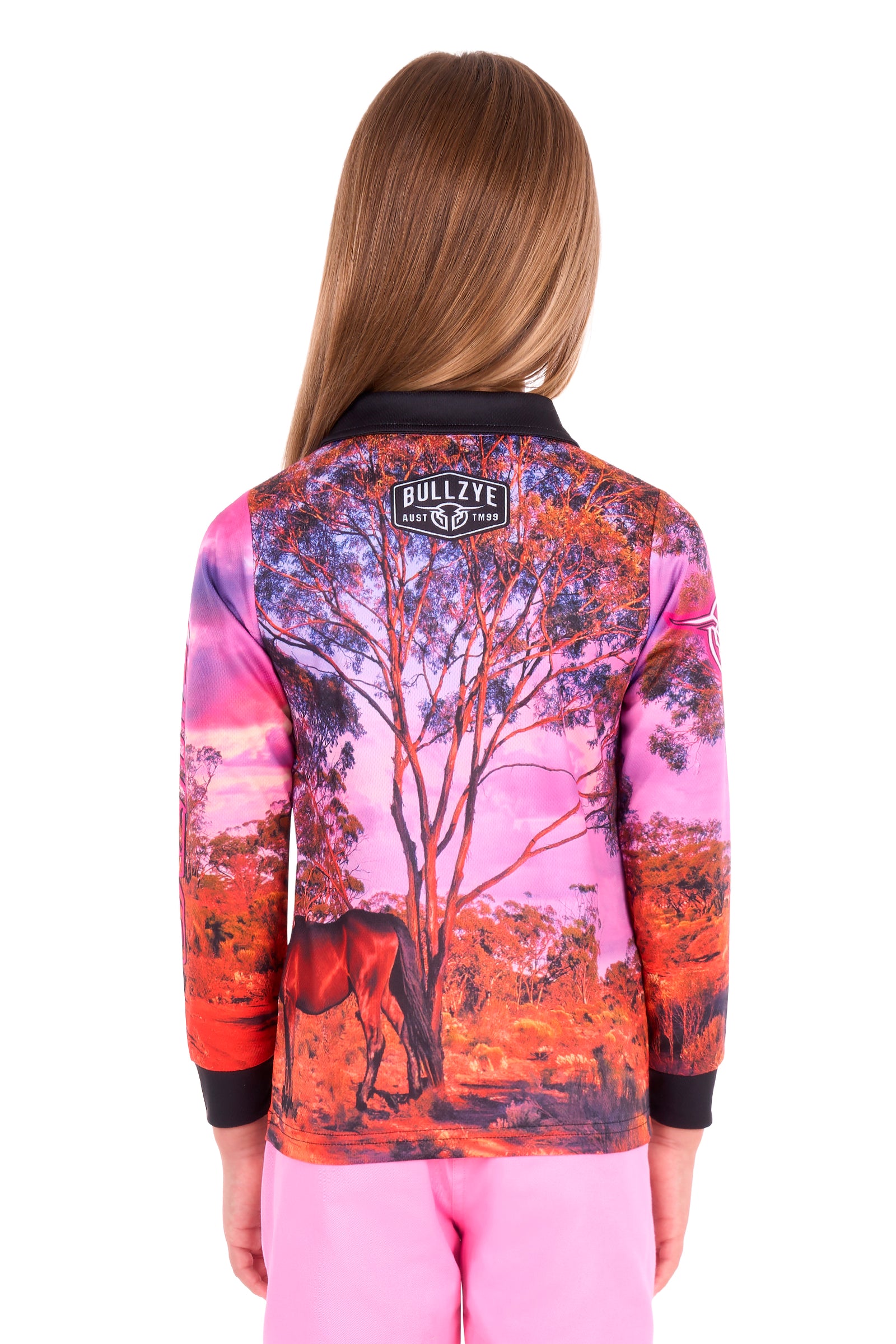 Bullzye Girls Grazing Horse LS Tee
