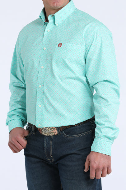 Cinch Blue Diamond Print Mens Shirt