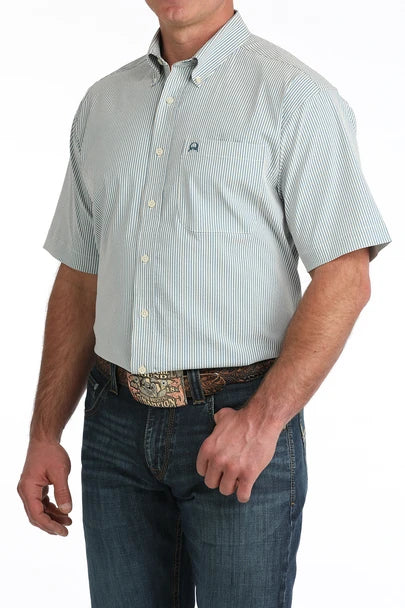Cinch Mens Blue Stripe Print Shirt