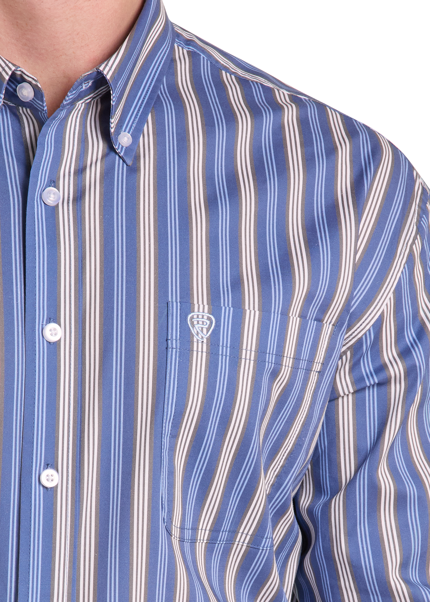 RockandRollDenimMensBlueStripePrintLongSleeveShirt | Country Clothing - Mens Shirt | Saddleworld Ipswich