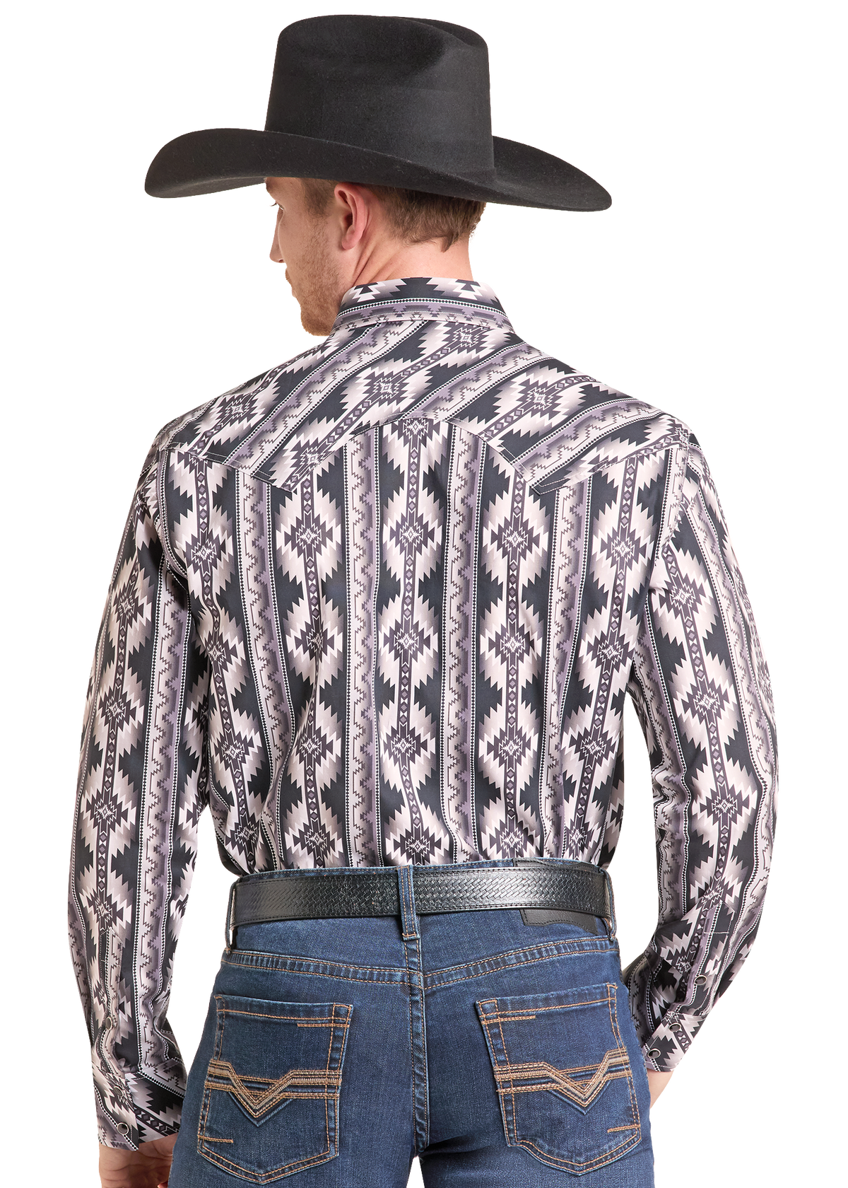RockandRollDenimMensAztecandStripedLongSleeveSnapShirt | Country Clothing - Mens Shirt | Saddleworld Ipswich