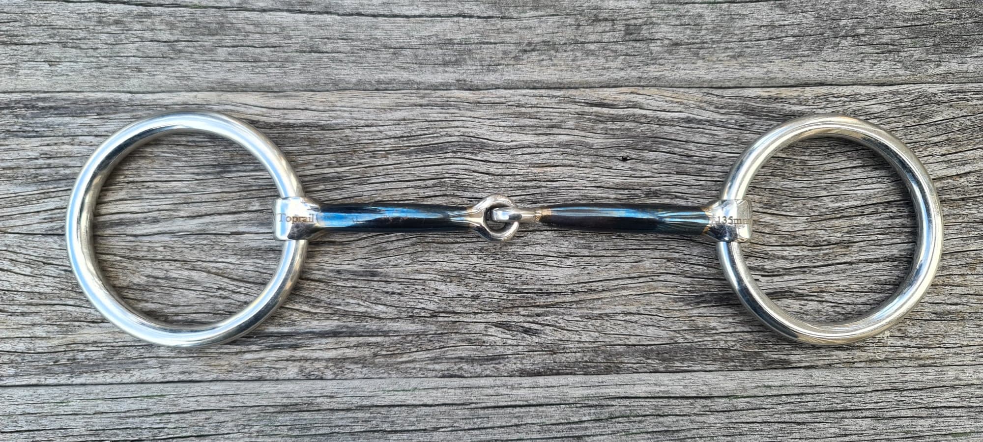 Toprail Medium Loose Ring Sweet Iron Snaffle 135mm Wide 12mm Thickness