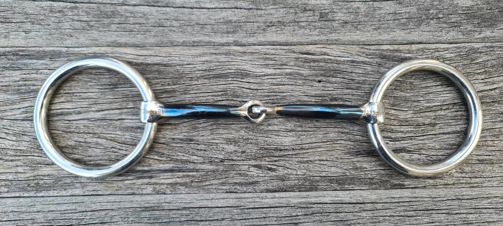 Toprail Medium Loose Ring Sweet Iron Snaffle 135mm Wide 10mm Thickness