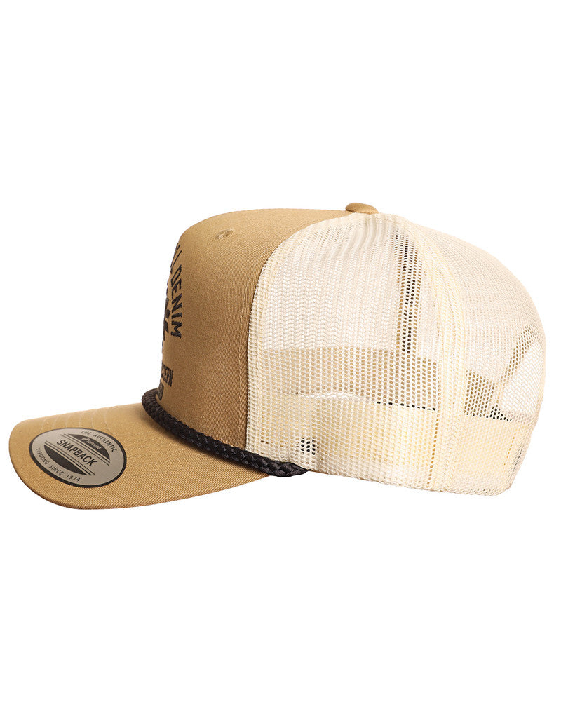 Rock and Roll Solid Logo Trucker Cap Khaki