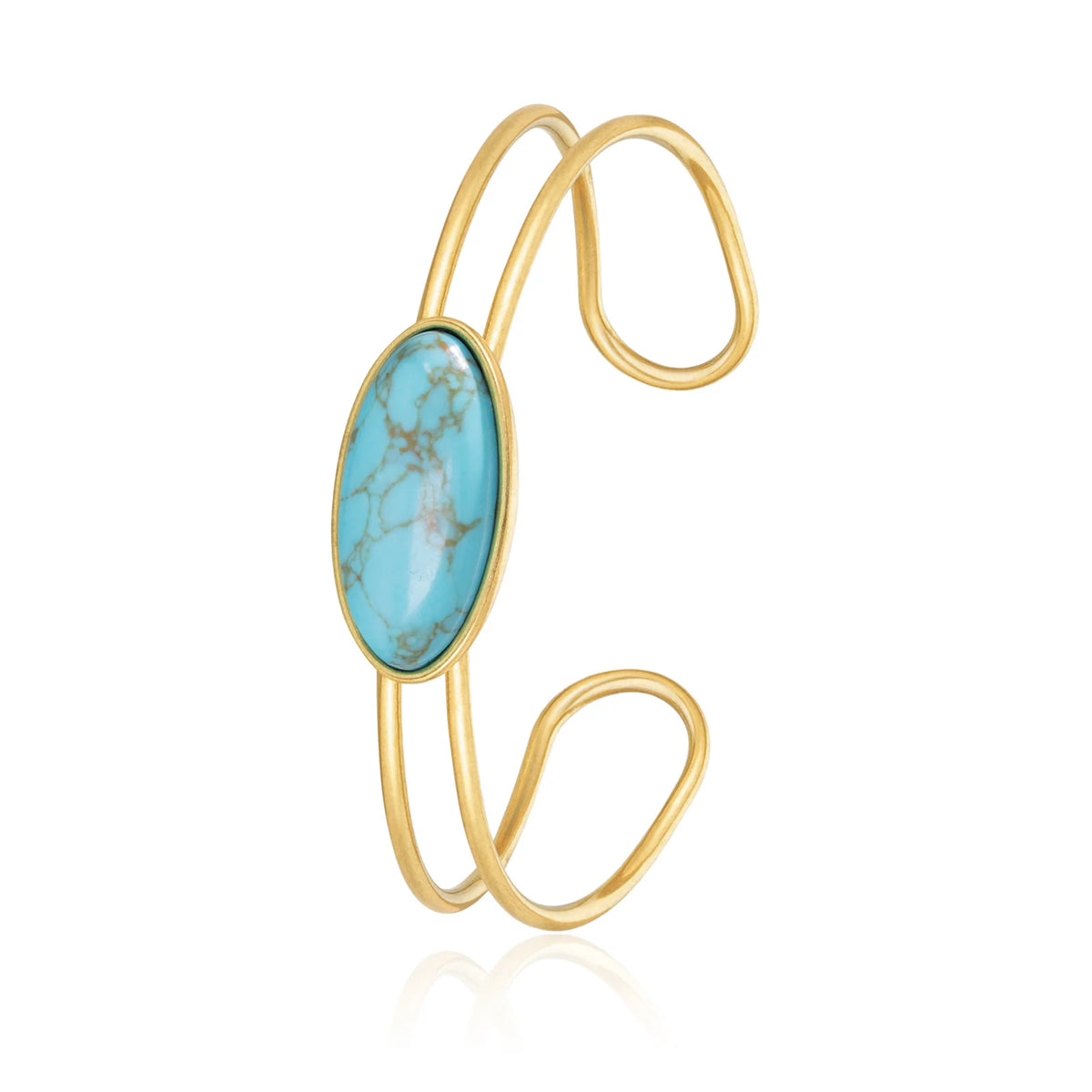 Wrangler Gold Western Natural Stone Cuff Bracelet