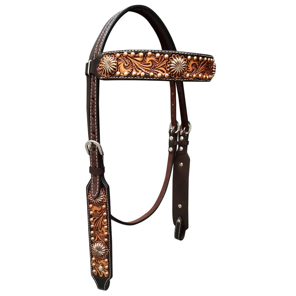 Bar H Equine Western Leather Headstall | Horse Supplies - Bridle | Saddleworld Ipswich