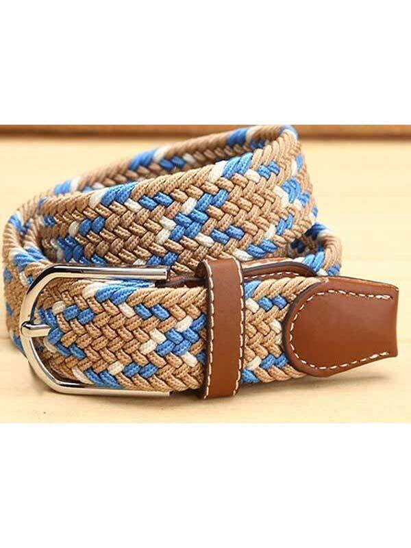 Delzani Braided Riding Belt Tan 3 Tone