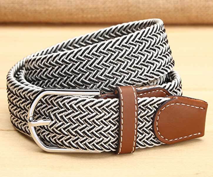 Delzani Braided Belt - White/Black