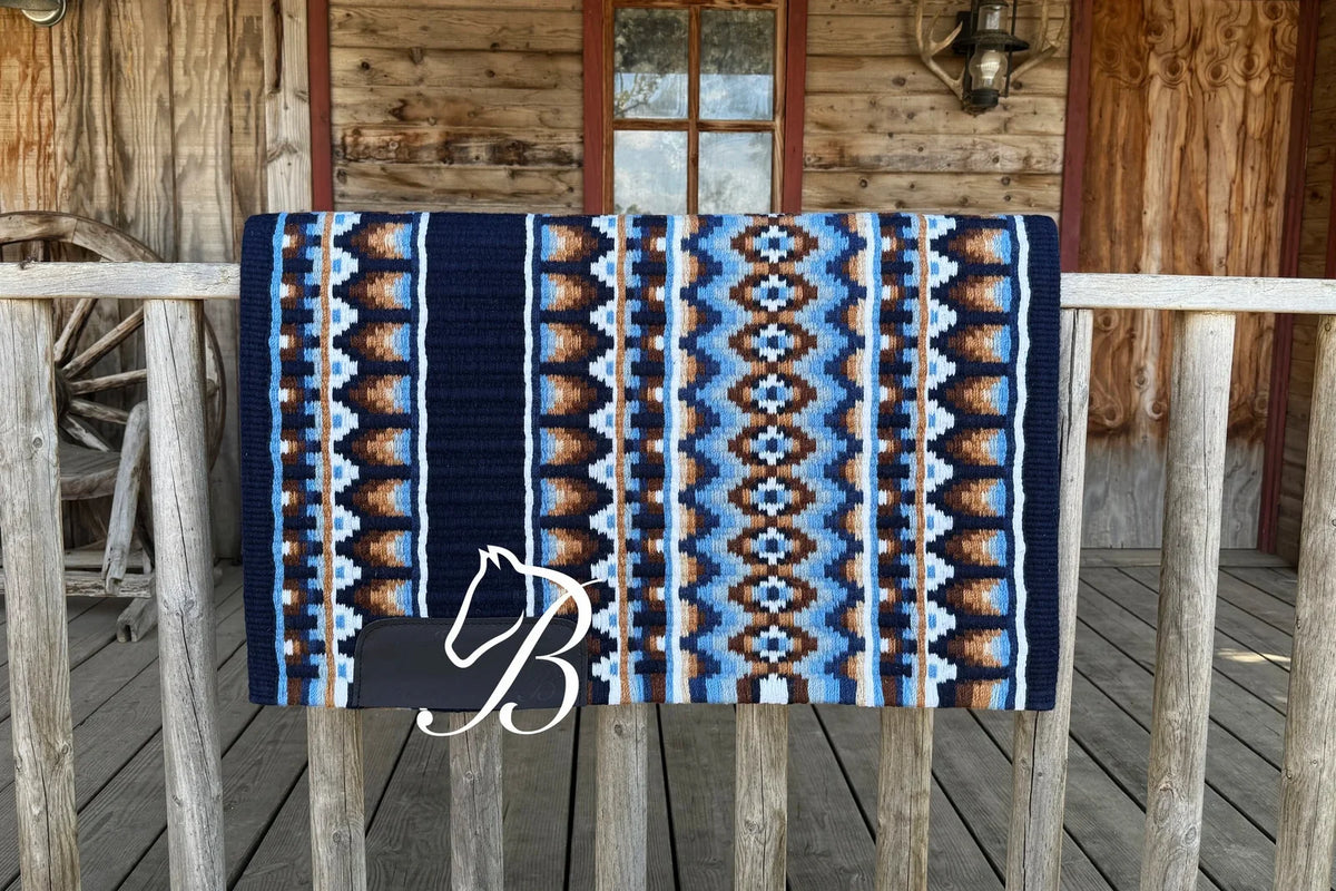 Bentley Show Pad - Rubble in Navy| Horse Supplies - Western pad | Saddleworld Ipswich