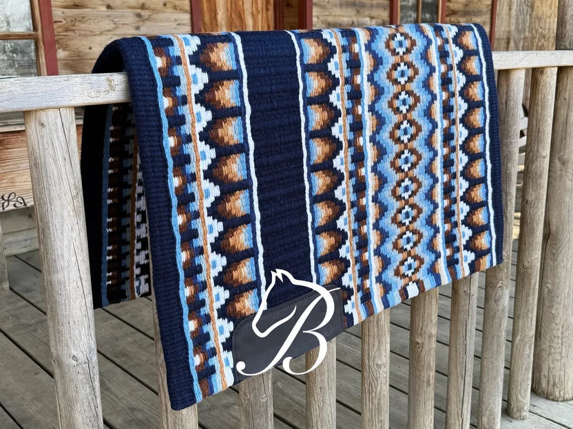 Bentley Show Pad - Rubble in Navy| Horse Supplies - Western pad | Saddleworld Ipswich