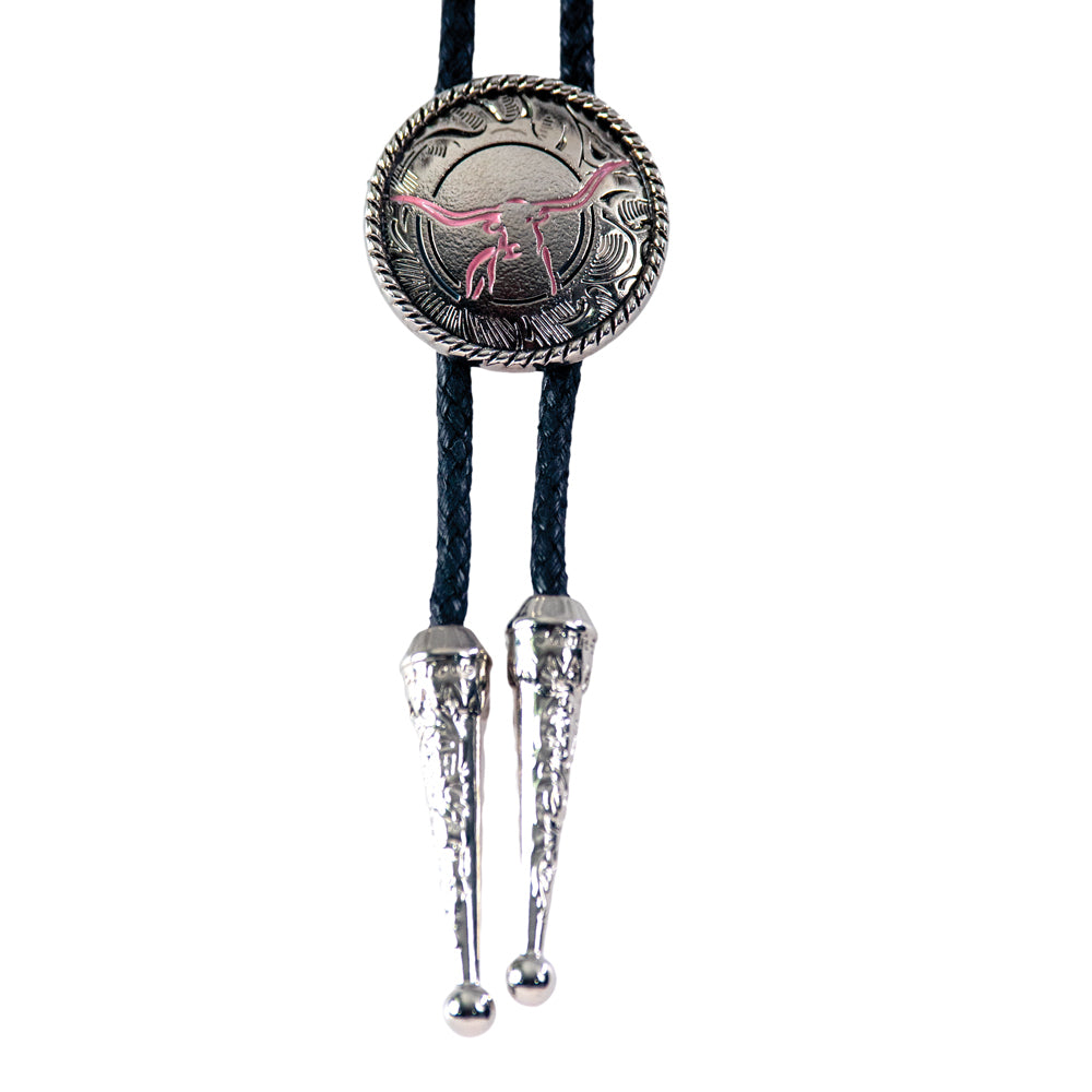 Longhorn Bolo - Pink Enamel Lines