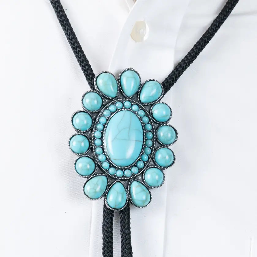Bolo Tie Turquoise Squash Oval | Giftware - Jewellery | Saddleworld Ipswich
