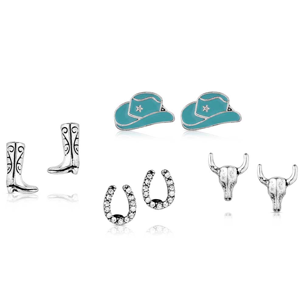 Boot Scootin Post Earring Set of 4 | GIftware - Jewelery | Saddleworld Ipswich
