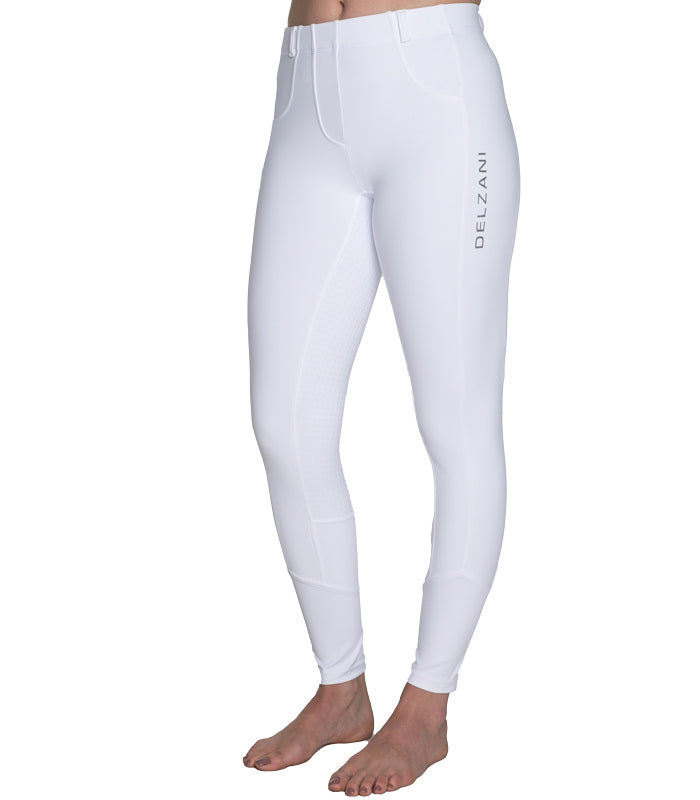 Delzani Briannapro Tights Riding White | Rider Wear - TIghts | Saddleworld Ipswich