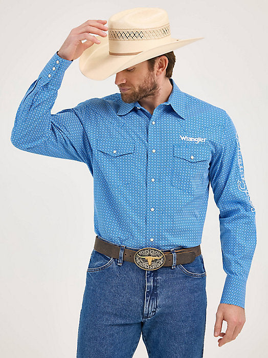 Wrangler Mens Western Logo LS Shirt