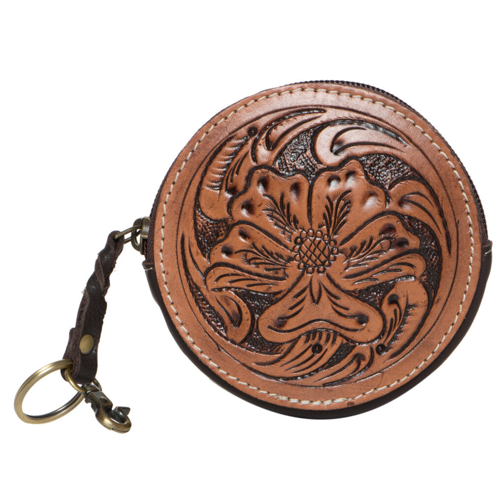 The Design Edge Tooling Leather Round Purse