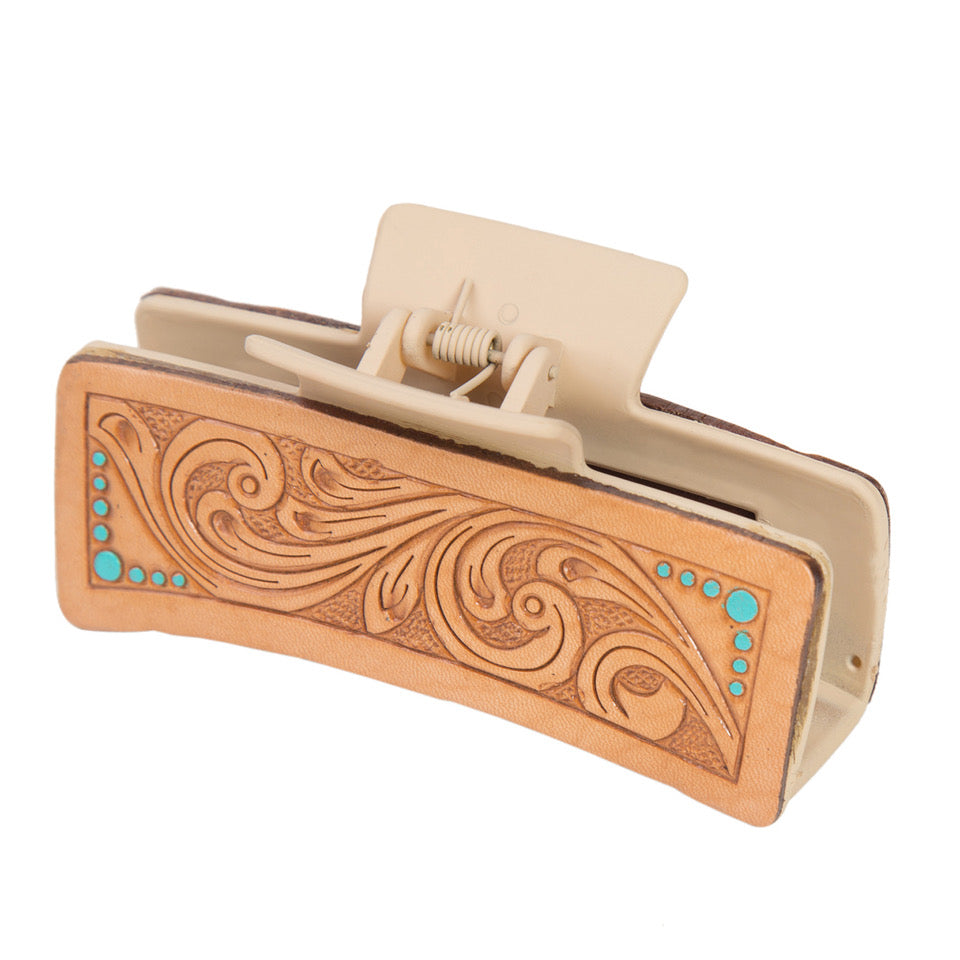 The Design Edge Tooling Leather Hair Clip