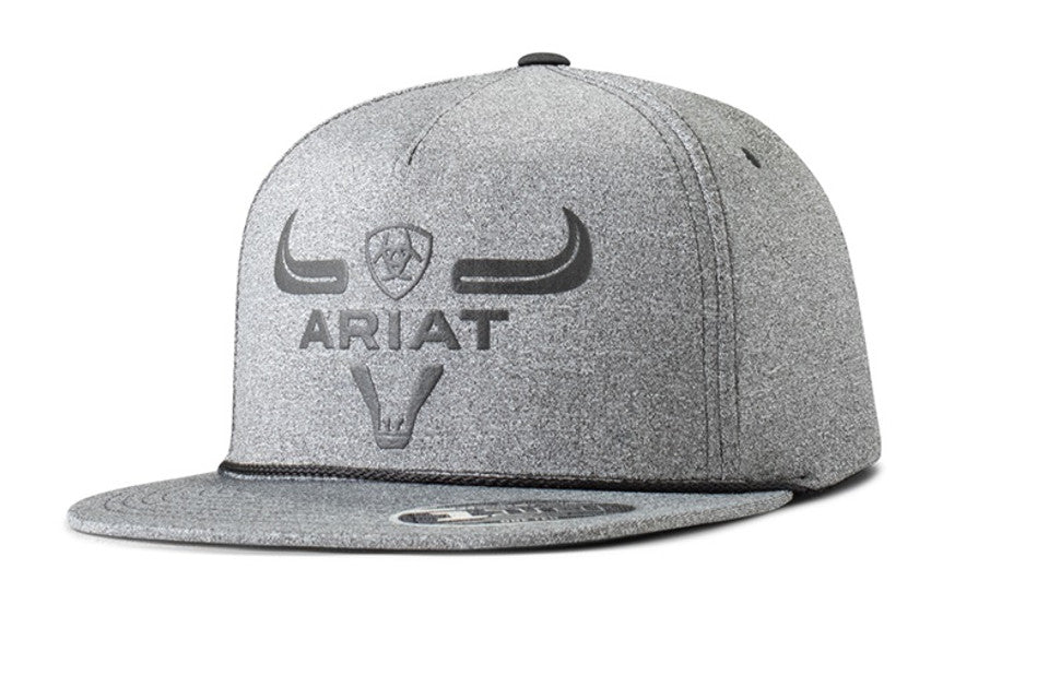 Ariat Uni Cap Flexfit110 Cloth Snap Back Unstructured Longhorn Black - Clearance