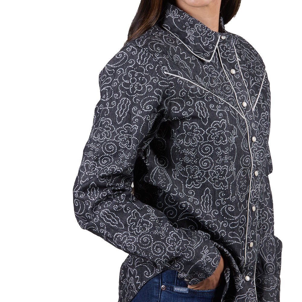 CruelGirlWmnsBlackChambrayShirt | Country Clothing - Ladies Shirt | Saddleworld Ipswich