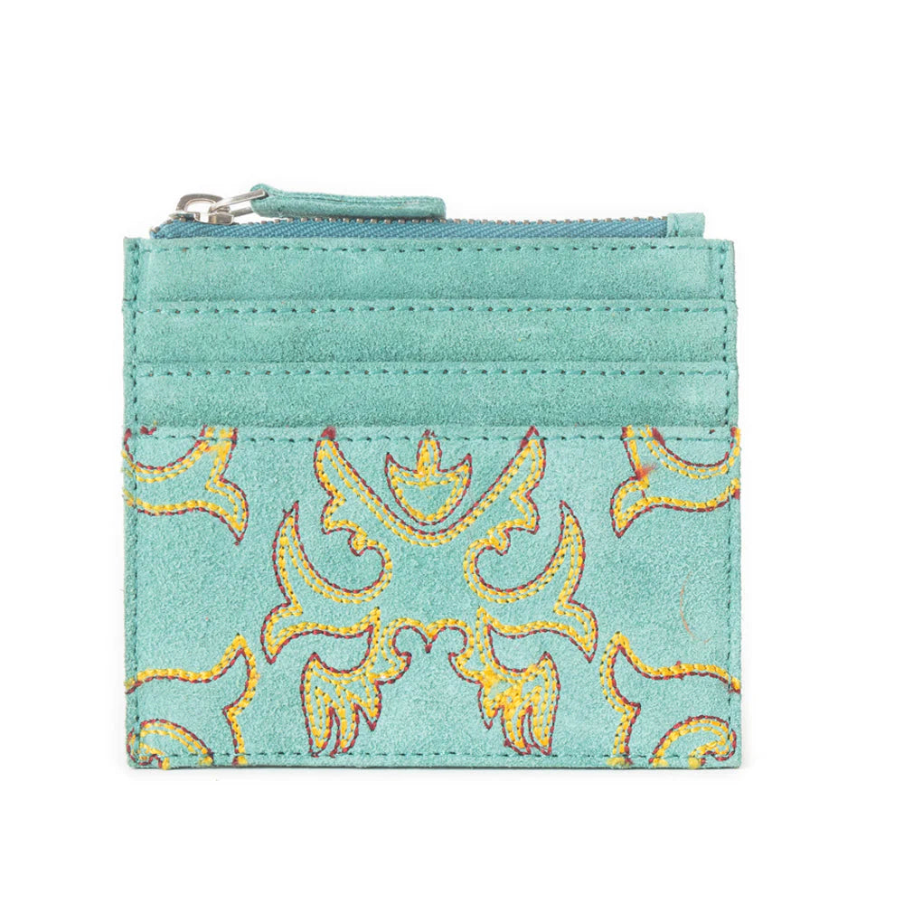 Cactus Sky Western Embroidered Credit Card Holder in Turquoise Haze | Giftware - Handbag | Saddleworld Ipswich
