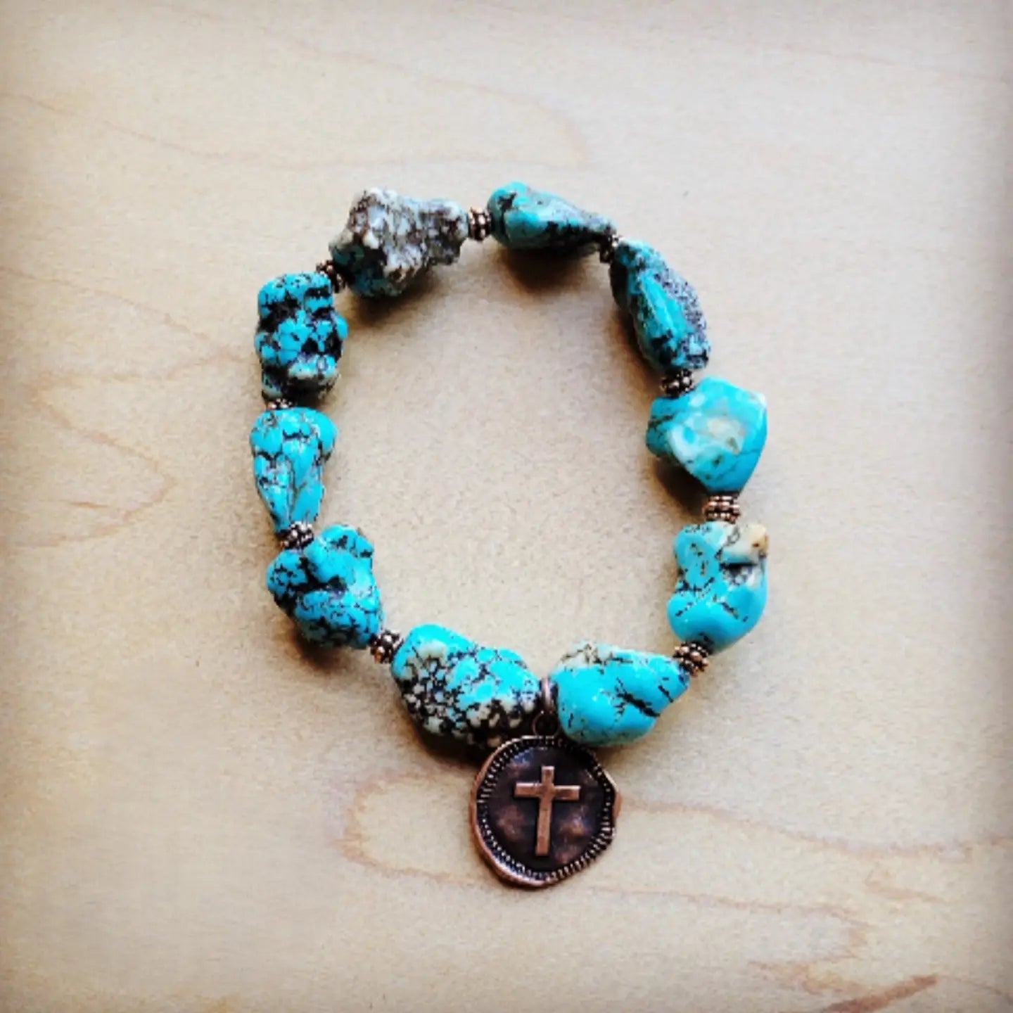 Chunky Blue Turquoise Beaded Bracelet | Giftware - Jewellery | Saddleworld Ipswich