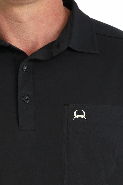 Cinch Mens Arenaflex Black Polo | Country Clothing - Mens Polo | Saddleworld Ipswich