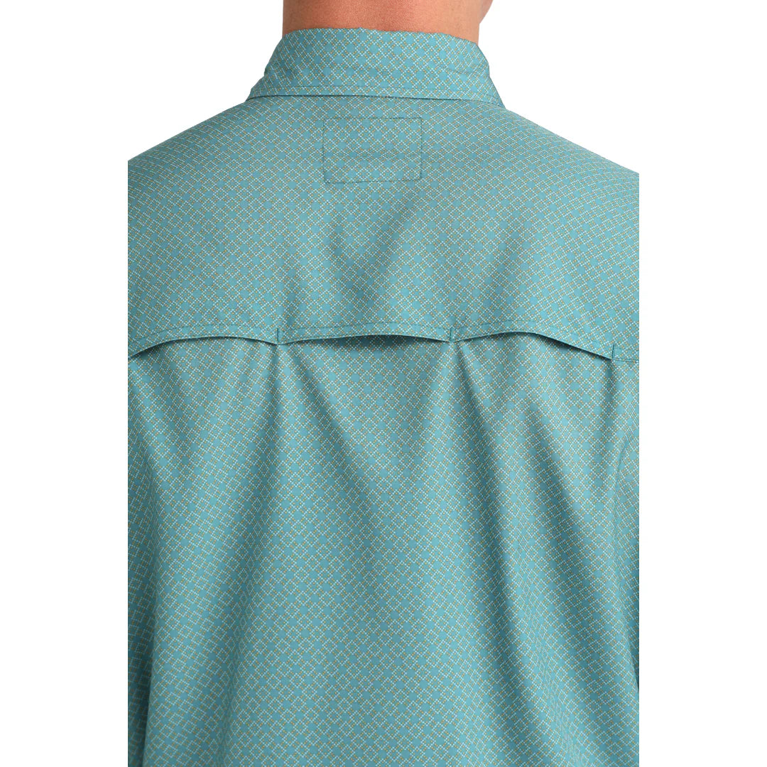 Cinch Mens Arenaflex Teal Printed Button Down Shirt | Country Clothing - Mens Shirt | Saddleworld Ipswich